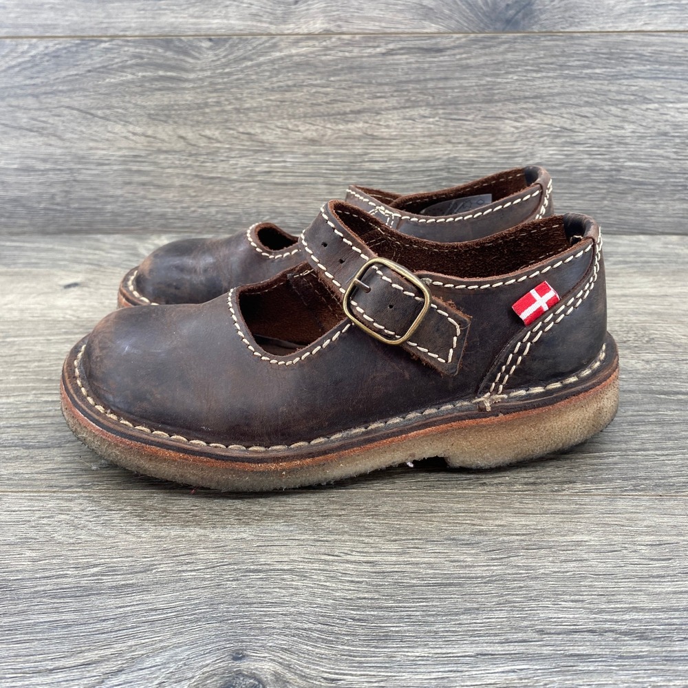 Duckfeet Himmerland Mary Jane Women Size 35 Brown Leather Buckle Crepe Sole Shoe